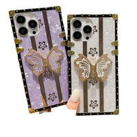 Étui de téléphone papillon tendance pour iPhone 16E 16 15 14 Plus 13 12 11 Pro XS Max XR, coque carrée antichoc