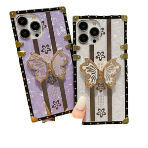 Étui de téléphone papillon tendance pour <span class=keywords><strong>iPhone</strong></span> 16E 16 15 14 Plus 13 12 11 Pro XS Max <span class=keywords><strong>XR</strong></span>, coque carrée antichoc - Product Image 3