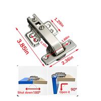 Engsel Sudut 90 Derajat Dominan, Dapat Disesuaikan 3D, Soft Close dengan Peredam Hidrolik untuk Pintu Kabinet Full Coverage