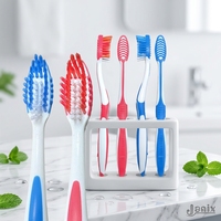 Fabrication professionnelle, brosse à dents portable en plastique pour adultes avec logo personnalisé