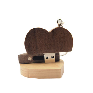 Corazón de madera Usb Flash Drive memoria Usb <span class=keywords><strong>Stick</strong></span> Pen Drive 4gb 16gb 32gb 64GB gb empresa logotipo personalizado fotografía de boda regalo - Product Image 2