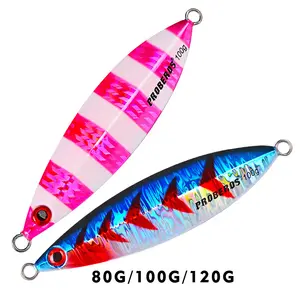 Umpan pancing bercahaya, umpan Jigging lambat 8 warna untuk memancing di air asin 80-120g