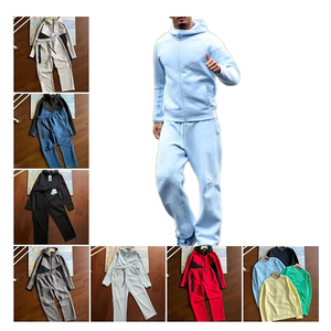 Herren Custom ized Polyester Logo Full Zip Nk Tech Fleece Hoodie Pullover Set Mode druck <span class=keywords><strong>3</strong></span> Panels TrackS uit Herren Sweater tech - Product Image 5