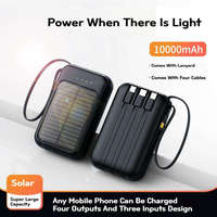 Grosir Power Bank Mini Portabel LED 10000mAh Tenaga Surya Kapasitas Tinggi 10W, Catu Daya Darurat Luar Ruangan, Micro USB