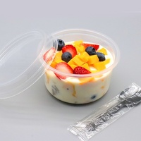 Boîte d'emballage ronde pour dessert au taro, compatible micro-ondes, avec couvercle, pour salade de fruits et gelée, récipient alimentaire