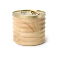2-stöckige Stapelbare Holz-Schmuckorganizer-Box, Wellenförmiger Schmuckhalter mit Zweifach Verwendbarem Goldfarbenem Metalldeckel