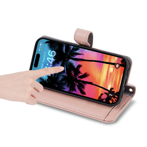 Per iPhone 17 Pro Max custodia per telefono a spalla mobile per iPhone 16 15 17Air portafoglio da <span class=keywords><strong>donna</strong></span> custodia per telefono in pelle - Product Image 6