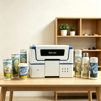 Imprimante UV rotative haute précision pour tasses, imprimante CMYK blanc vernis pour tasses en céramique, verres, flacons cosmétiques