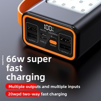 Banque d'alimentation KP303 27000mAh avec lumière, sortie totale 66W, 5 ports, PD 20W + QC 22.5W, certifiée 3C, polymère lithium, pour les voyages et le camping