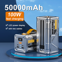 Batterie externe pour ordinateur portable 100W 50000 mAh, charge rapide, banque d'alimentation mobile 50000 100W 10 USB, personnalisable pour ordinateur portable