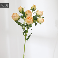Fleurs artificielles de luxe pour mariage d'automne, roses en terre cuite au toucher réel, bouquet de mariage orange brûlé, décoration de centre de table pour arche