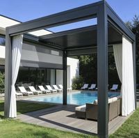 Pergola rétractable en aluminium sur mesure de qualité supérieure, gazebo bioclimatique extérieur de haute qualité avec installation facile