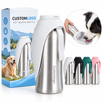Botol minum olahraga terisolasi anti bocor portabel berlapis tunggal stainless steel custom 24 oz untuk anjing, untuk kegiatan luar ruangan