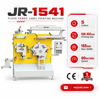 Équipement d'impression d'étiquettes en tissu Flexo JR-1541 5 couleurs, largeur de ruban max. 155 mm, vitesse 60 m/min, machine d'impression d'étiquettes pour vêtements