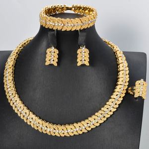 New Arrival Classic Copper Bridal Jewelry <b>Sets</b> <b>Women</b> Necklace Earrings <b>Ring</b> Bracelet Zircon Geometric Anniversary Gift - Product Image 1