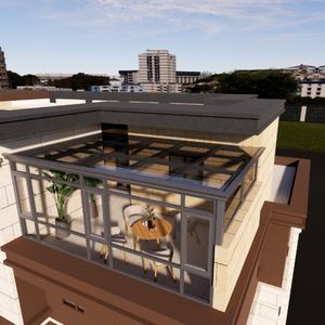 Kit de véranda préfabriquée en aluminium et verre avec système de structure en alliage et toit triangulaire pour l'installation dans les jardins et cours arrière des villas - Product Image 2