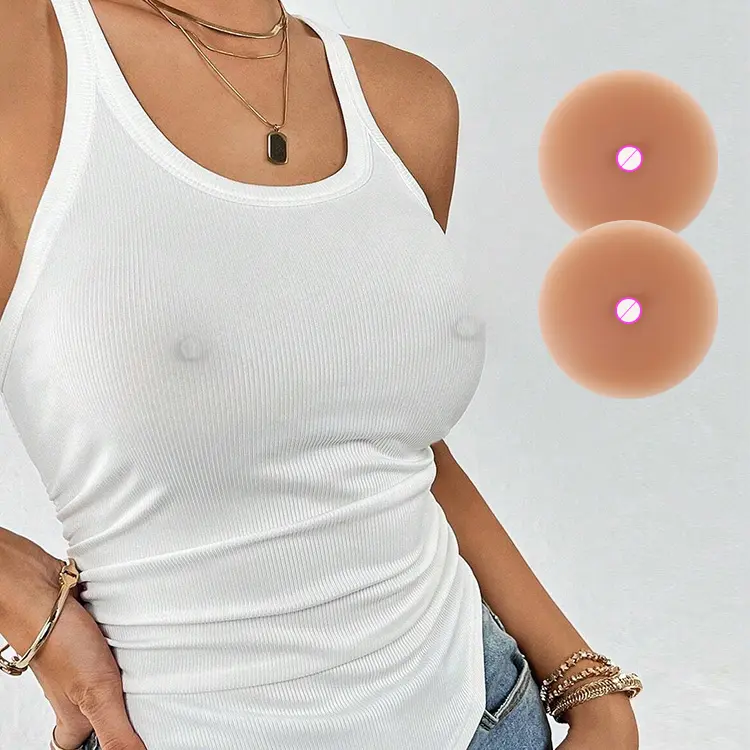 Wieder verwendbarer Shin Tone Small Fake Nipple Simulation Silikon Nippel abdeckung Schild mit gefälschten Nippeln