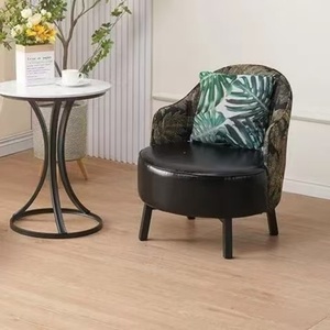 Fauteuil pivotant simple de style américain, nouveau fauteuil en cuir rétro de luxe léger pour salon relaxant, balcon, usage domestique - Product Image 6