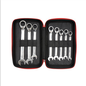 Jeu de clés à cliquet double usage EETRO 8 pièces 10-19 mm avec étui souple pour réparation automobile - Product Image 3