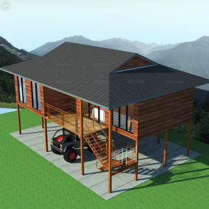 Villa préfabriquée populaire en acier galvanisé, <span class=keywords><strong>maison</strong></span> sur <span class=keywords><strong>pilotis</strong></span> avec parking en Papouasie-Nouvelle-Guinée - Product Image 3