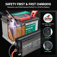 Chargeur de batterie universel LiFePO4 14,6 V 50 A, mainteneur intelligent, courant réglable, adaptateur d'alimentation portable, rechargeable au lithium-fer