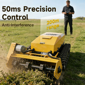 Электрическая газонокосилка VORAN 72В 30кВт·ч с дистанционным управлением, ширина захвата 1000 мм, на гусеничном ходу, для подготовки больших сельскохозяйственных угодий и работы на склонах - Product Image 1