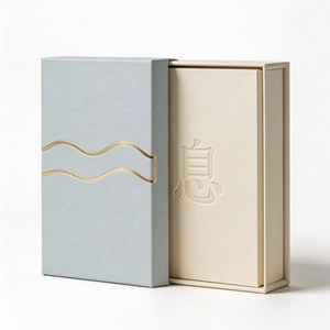 กล่องของขวัญรูปทรงหนังสือแบบแม่เหล็ก ลายคลื่น ปั๊มลายทอง สามารถปรับแต่ง<span class=keywords><strong>สี</strong></span> ขนาด และสไตล์ได้ - Product Image 5