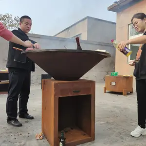 आउटडोर corten स्टील आयरन आग गड्ढे bbq brazier आउटडोर bbq बारबेक्यू लकड़ी का कोयला ग्रिल के लिए उद्यान आउटडोर उद्यान जंग corten bbq