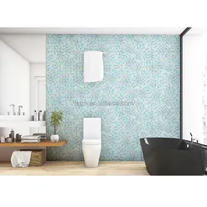 Banyo duş Spa yanardöner süper beyaz kiremit mozaik sıcak eriyik süper beyaz renk kare yanardöner cam yüzme havuz karosu Mo