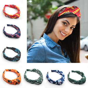 Magnifique bandeau à nœuds noués Clip Sport Team femmes bandeau Football Team logo imprimé motif bandeau fille cheveux accessoires - Product Image 6