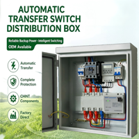 Boîtier de distribution d'alimentation triphasé industriel 100A avec ATS (commutateur de transfert automatique) IP54, en acier thermolaqué, OEM/ODM