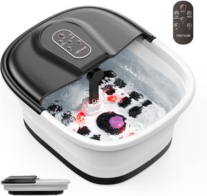 เครื่องนวดเท้าแบบพับได้พร้อมระบบ<span class=keywords><strong>ส</strong></span>ั่นสะเทือน ฮีตเตอร์ รีโมท และตัวตั้งเวลา - ลูกกลิ้ง 16 ลูก - Product Image 1