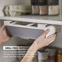 Organisateur de rangement pour épices auto-adhésif pour cuisine, sous le bureau, support de rangement pour bouteilles d'assaisonnement, tiroir