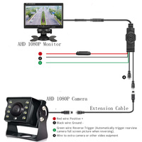 Moniteur de caméra de recul HAOXING 7 pouces HD couleur TFT LCD multi-positions avec vision nocturne, capteur CCD, 12-24V, garantie 1 an, 5W