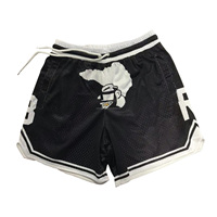 Shorts de basketball pour hommes, grande taille, respirants, double maille, coupe ample, style hip-hop, imprimés, avec poches zippées, séchage rapide