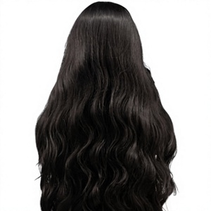 Perruque frontale HD en dentelle naturelle noire de qualité supérieure, cheveux humains vierges brésiliens, longue et ondulée pour femmes - Product Image 1