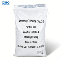 Poudre ignifuge d'oxyde d'antimoine ATO, pureté 99,8 %, grade UL94 V0 pour PP/PE/ABS/HDPE/LDPE/PVC, conforme RoHS REACH, marque QIBO