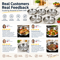 Poêle à frire en acier inoxydable, compatible induction, passe au four et au lave-vaisselle, ustensile de cuisine professionnel robuste, chaleur rapide et uniforme