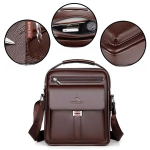 Diseño clásico de buena calidad, bolsos de hombro para hombre, bandolera de mensajero, Bolso bandolera de viaje de negocios de cuero PU personalizado - Product Image 3