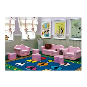 Sofá de cuero para niños, mueble de Color rosa para guardería