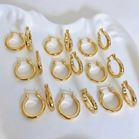 Boucles d'oreilles créoles martelées en or véritable 18 carats pour femmes, créoles clicker texturées, bijoux personnalisés en gros
