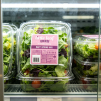 Étiquette personnalisée en rouleau pour emballage de légumes biologiques, étiquette pour boîte de salade fraîche, produits cultivés en serre sans pesticides, adhésif