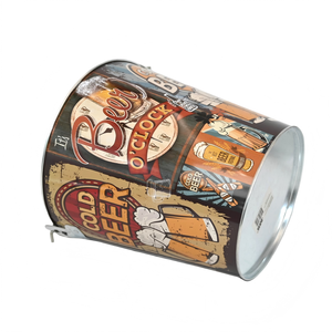 Cubo de Hielo de Metal Galvanizado con Diseño Retro de Cerveza, con Dos Asas, para Enfriar Bebidas, Decoración para Bares y Pubs - Product Image 5