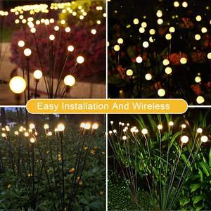 Lámpara LED impermeable <span class=keywords><strong>solar</strong></span> para césped con luciérnaga, linterna decorativa para jardín exterior impulsada por viento, clasificación IP65 para patio transfronterizo - Product Image 5