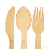 Ensemble de couverts en bambou écologiques de 17 cm, durables et économiques, pour les cantines d'entreprise et la restauration