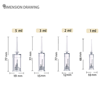 Fabricant 3ml 5ml Seringue de crème liquide en plastique Bouteille vide pour la beauté personnelle