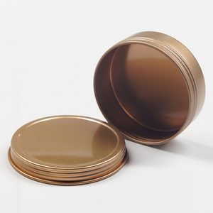 Boîte métallique ronde peu profonde de <span class=keywords><strong>2</strong></span> oz en acier doré rose de qualité supérieure avec couvercle à vis, lot de <span class=keywords><strong>2</strong></span>, pour bougies/bonbons - Product Image 6