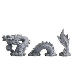 Style chinois Bon augure Dragon Loong Zodiaque Micro Paysage Rocaille Eau Fish Tank Vieux Objets Petits Ornements Artisanat À La Main - Product Image 6