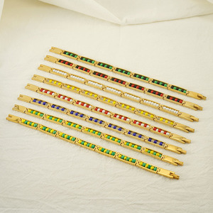 Pulsera <span class=keywords><strong>de</strong></span> Acero Inoxidable Chapada en Oro <span class=keywords><strong>de</strong></span> 18k al por Mayor, Siete Potencia, Pulsera Africana <span class=keywords><strong>de</strong></span> las Siete Potencias, Santería - Product Image 2