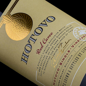 Tùy chỉnh sang trọng 3D véc ni in ấn chai rượu vang bao bì nhãn vàng lớn lên lá dập kết cấu dập nổi Vinyl Nhãn dán nhãn - Product Image 1